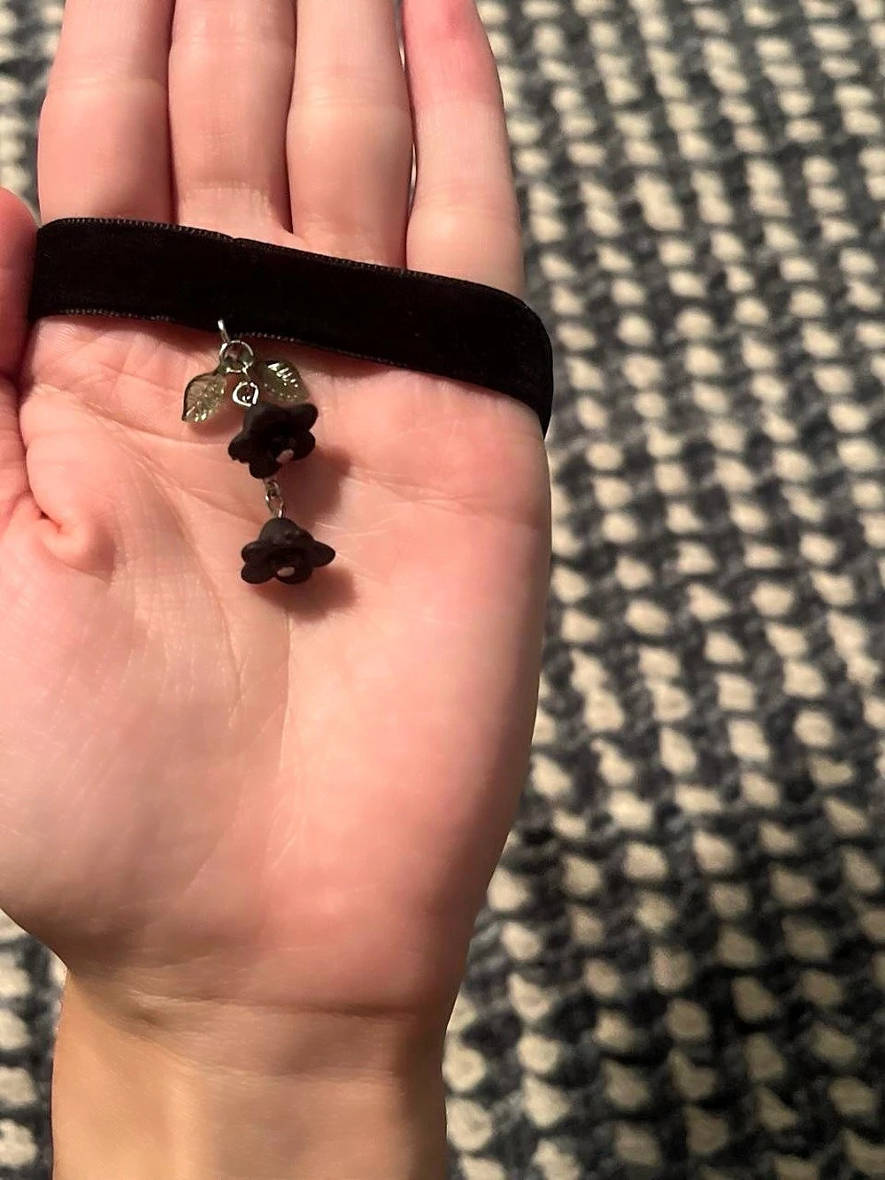 Black & Silver Velvet Choker Necklace